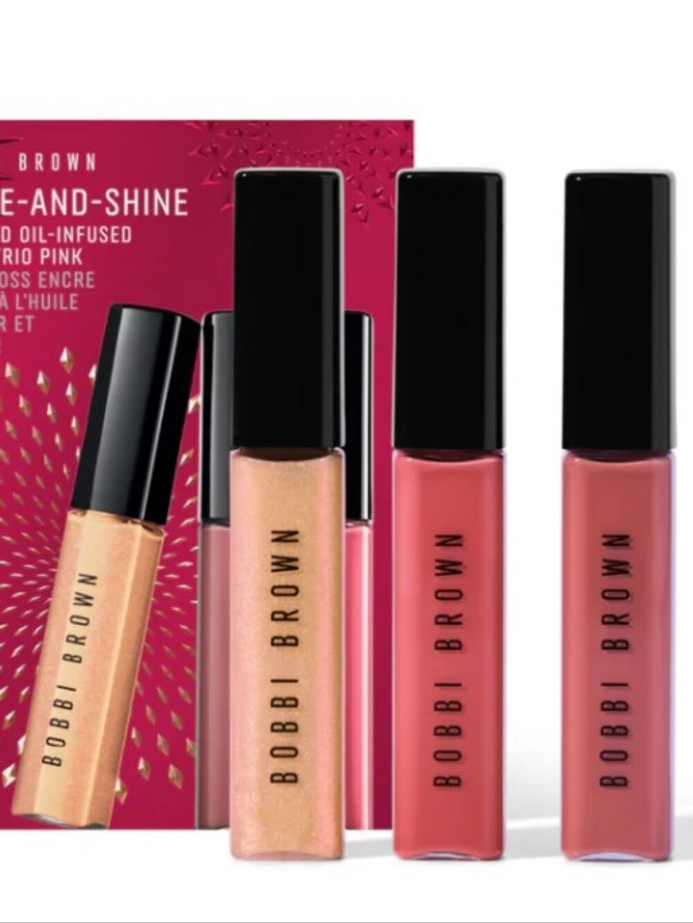 BOBBI BROWN Swipe-And-Shine Crushed Oil-infused Gloss Trio Pink - Picture 1 of 8